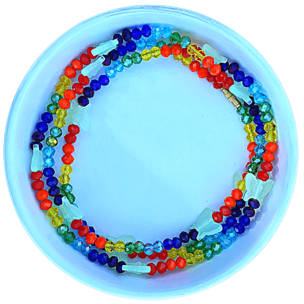 Butterfly glow-n-dark rainbow glass beads