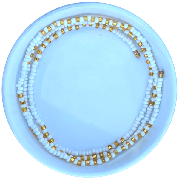 Chalk White & Gold Seed Beads