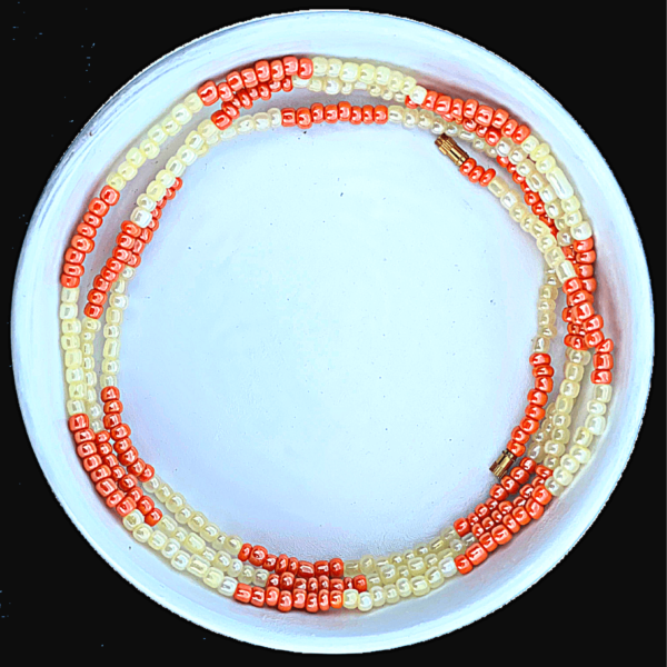 Shiny White & Red Pearl Beads