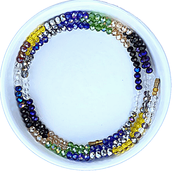 Crystalline Faced Colored Waist Beads